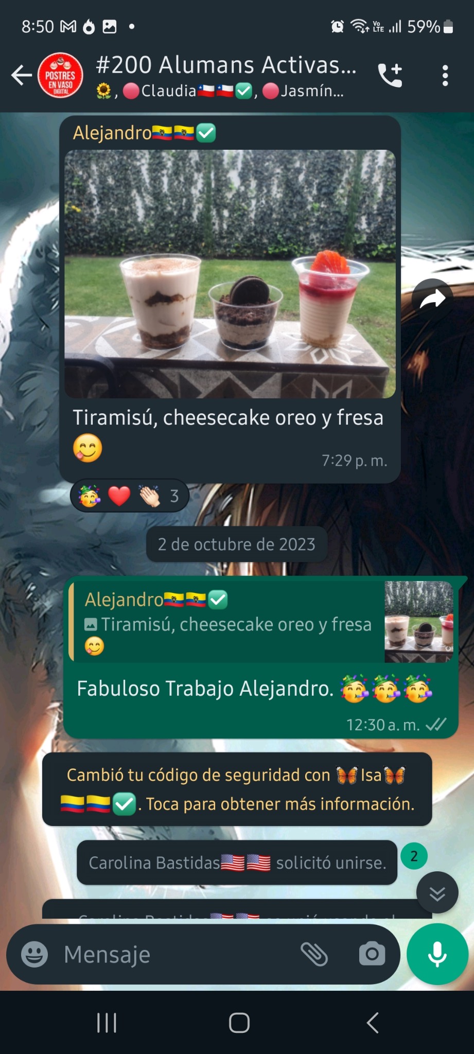 Primer pedido alumna